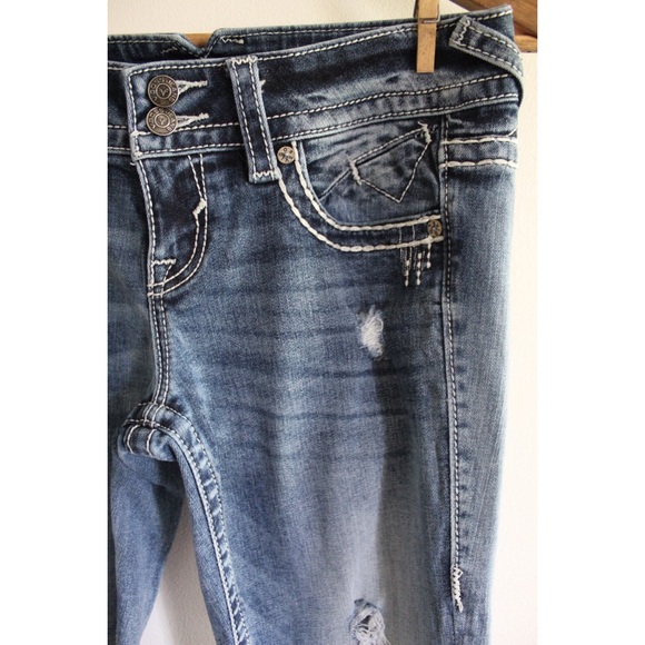 Vigoss Heavily Embellished The Chelsea Skinny Jeans 3 / 4 Preowned - Picture 5 of 12